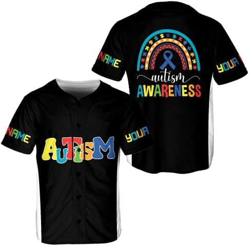Personalized Puzzle Autism Awareness Baseball Jersey Shirt