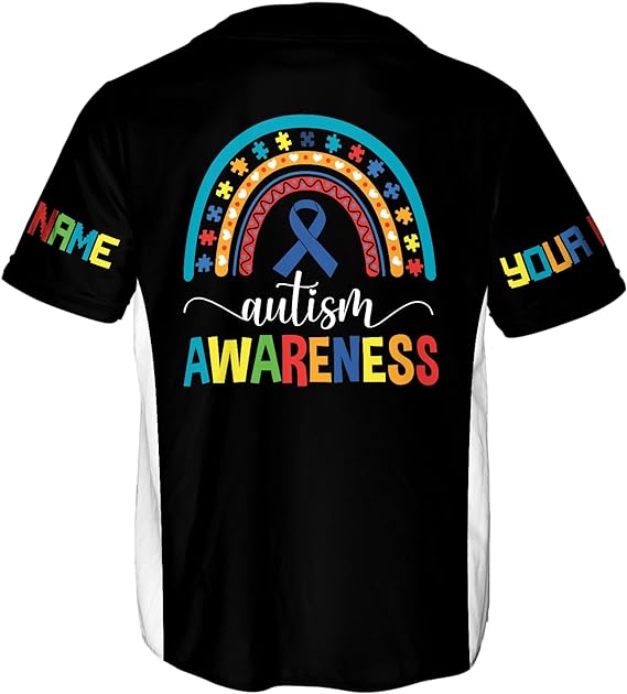 Personalized Puzzle Autism Awareness Baseball Jersey Shirt