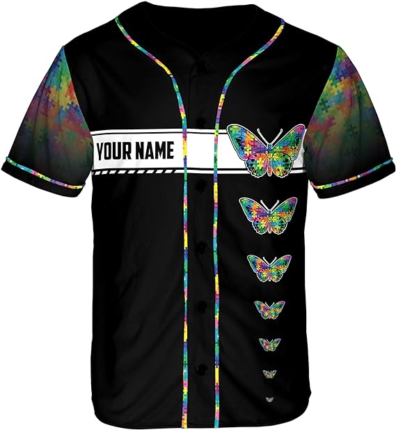 Personalized Love Need No Words Autism Baseball Jersey Shirt