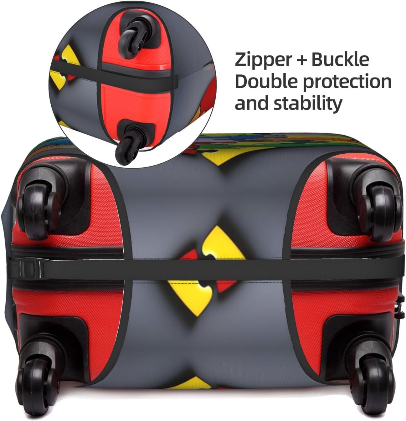 Autism Awareness Puzzle Pieces Heart Travel Luggage Cover Washable Elastic Suitcase Protector