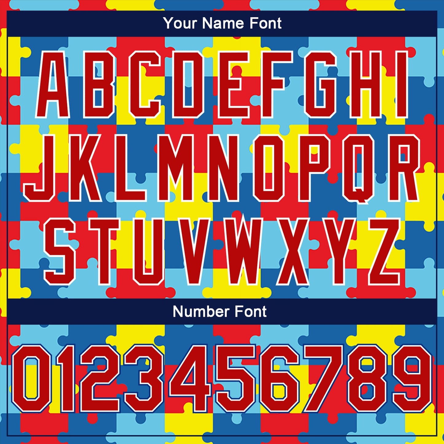 Custom Autism Awareness Puzzle Pieces 3D Baseball Jersey