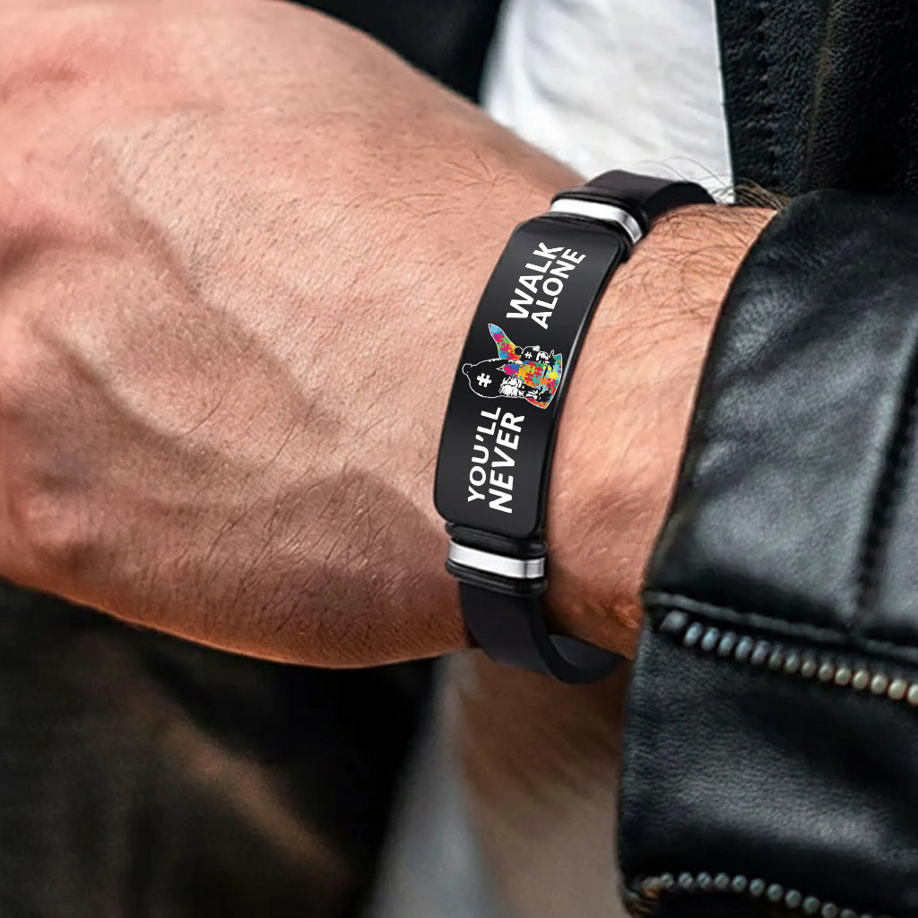 Autism DAD Bracelet, You Will Never Walk Alone, Father Day Gift, Gift for Dad Husband Grandpa
