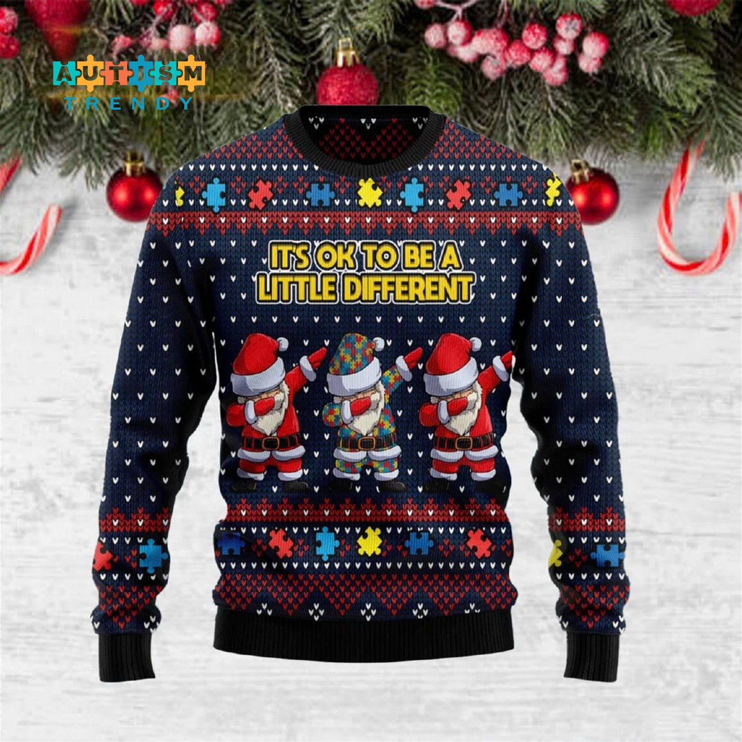 Autism Awareness It’s Ok To Be A Little Different Funny Ugly Sweater