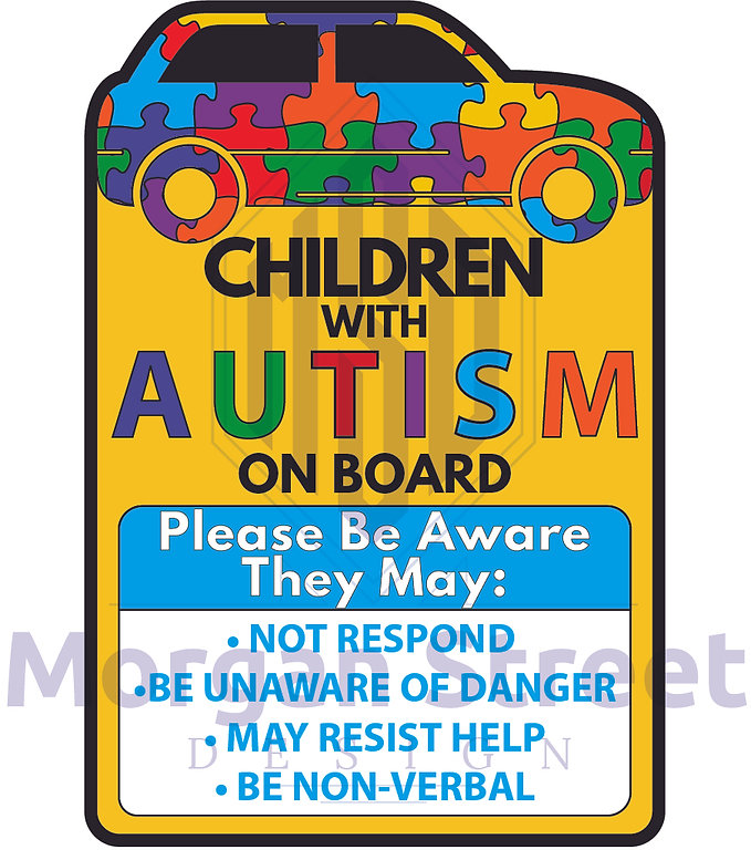 Autistic Individual On Board Car Truck Decal Sticker