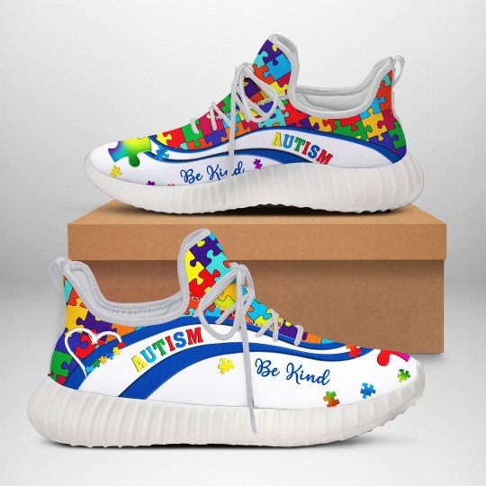 Be Kind Autism Awareness Colorful Puzzles Reze Shoes
