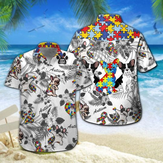 French Bulldog Autism Aloha Hawaiian Shirt