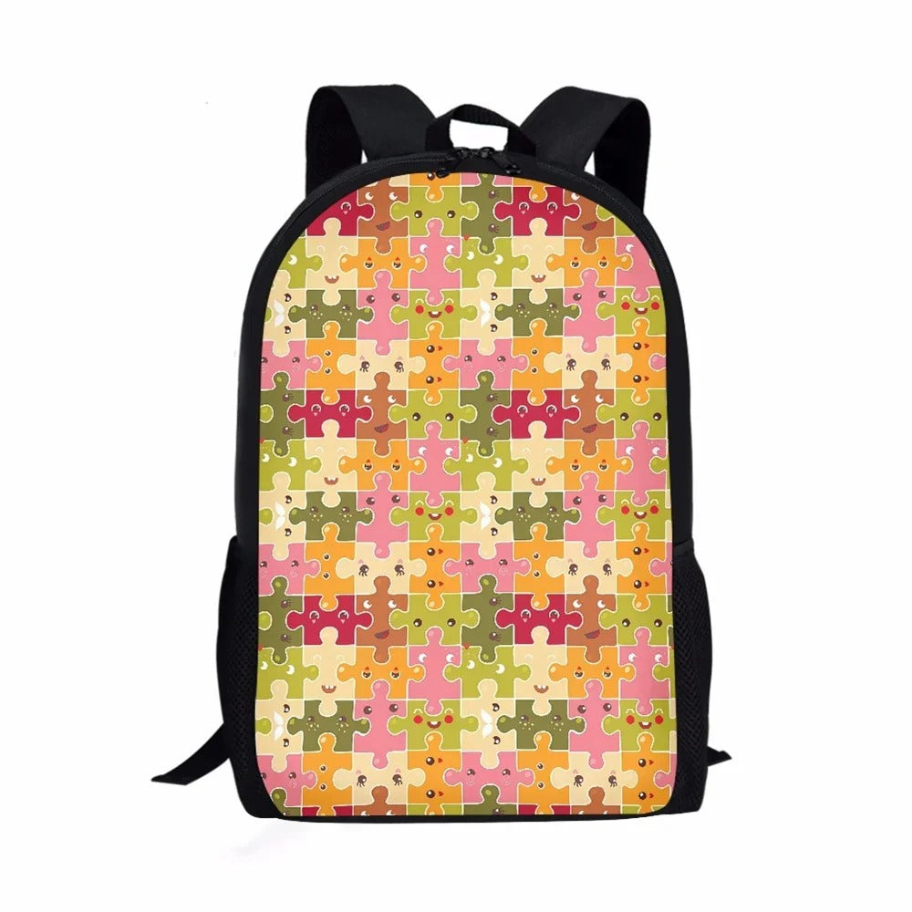 Autism Awareness Day Print Casual Informal Travel Youth Students Girls Boys School Supplies Backpacks Daily Storage Rucksack