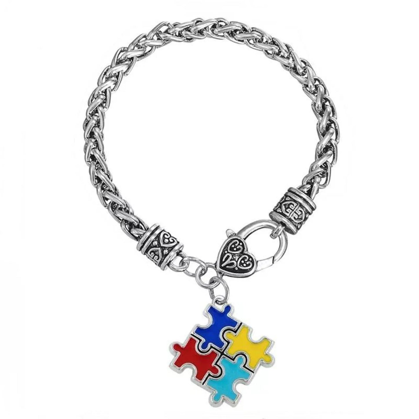 Charm Enamel Puzzle Autism Puzzle Small Bracelet Awareness Colorful Bracelets Sports Watch for Men