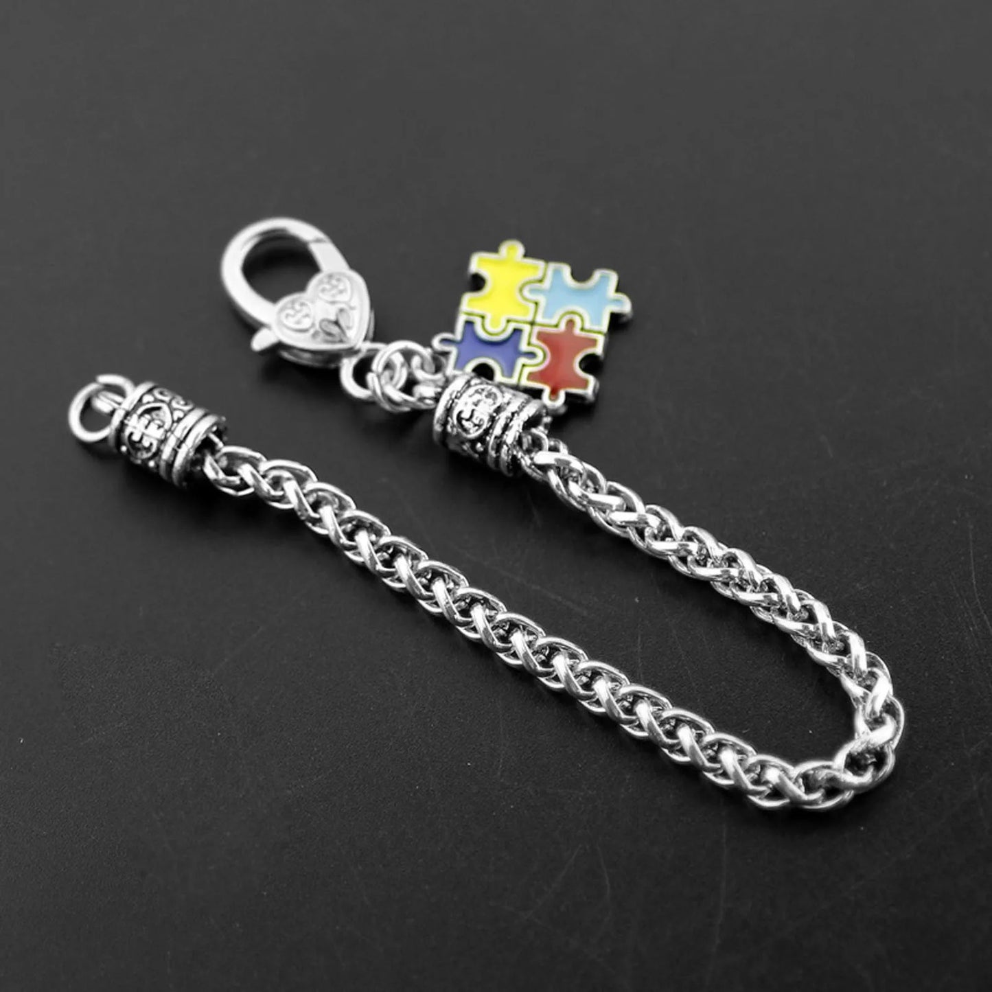 Charm Enamel Puzzle Autism Puzzle Small Bracelet Awareness Colorful Bracelets Sports Watch for Men