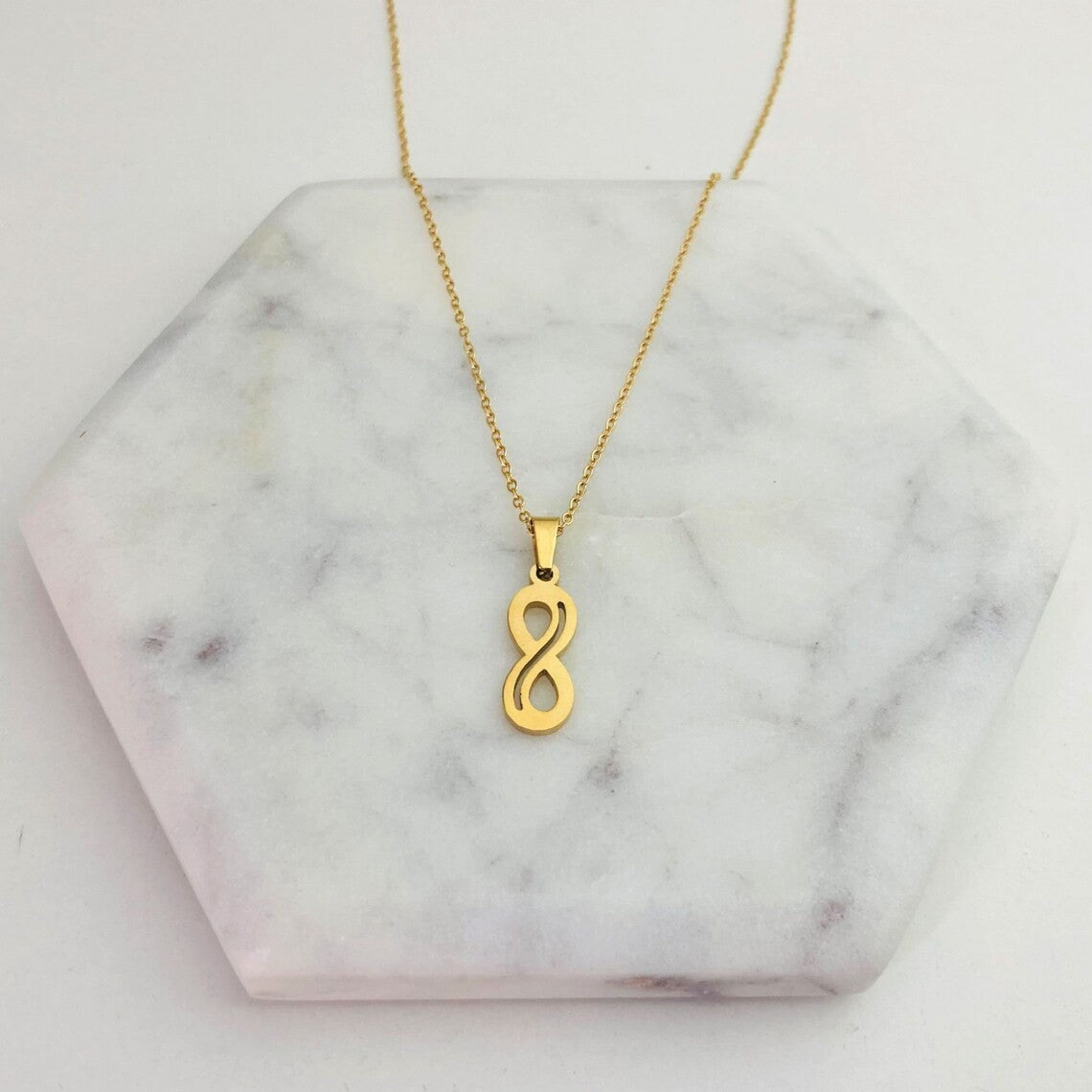 Autistic Awareness Necklace Golden Tone Infinity