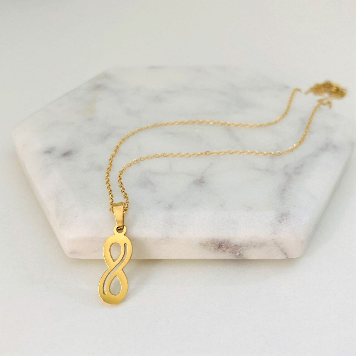 Autistic Awareness Necklace Golden Tone Infinity