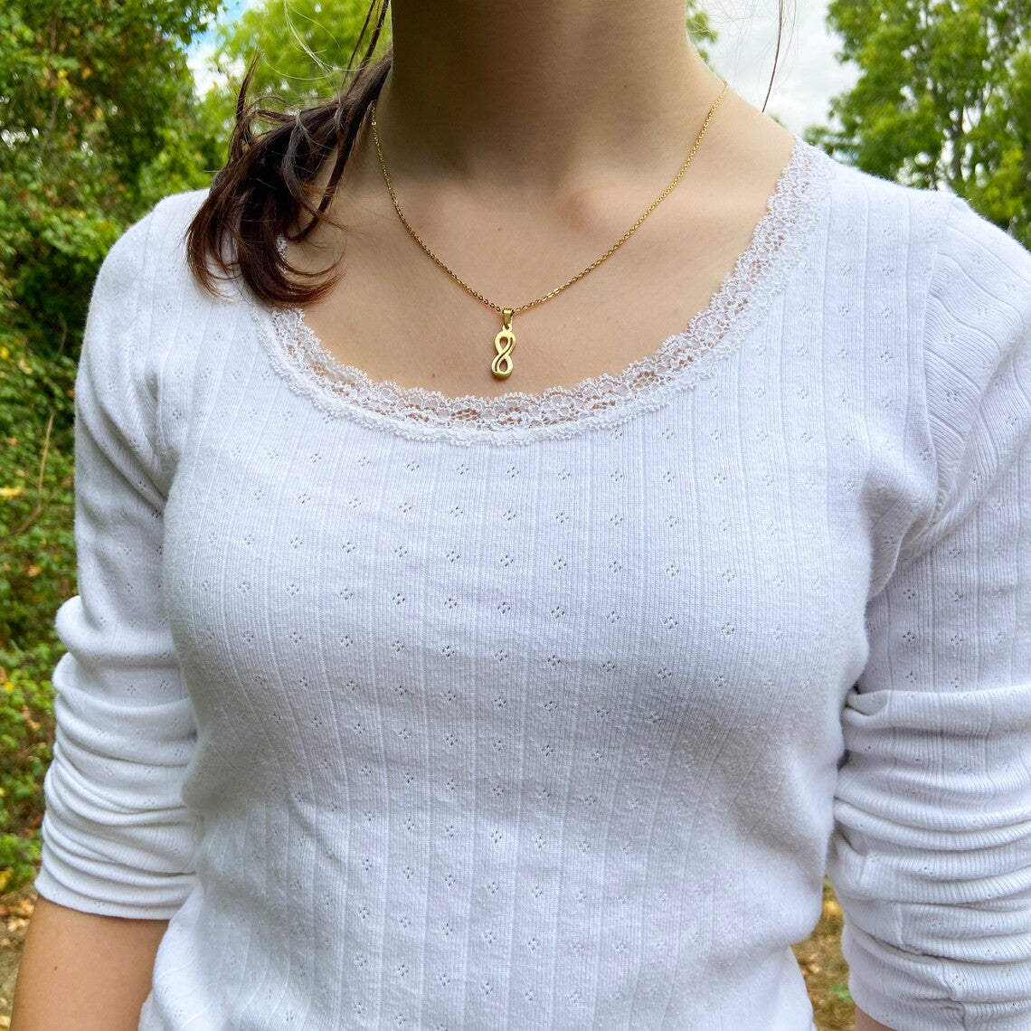 Autistic Awareness Necklace Golden Tone Infinity