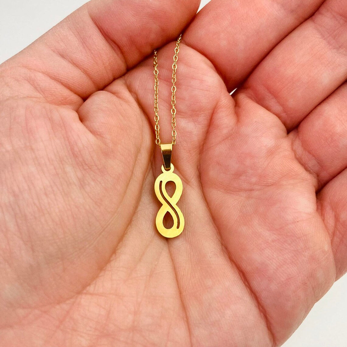 Autistic Awareness Necklace Golden Tone Infinity