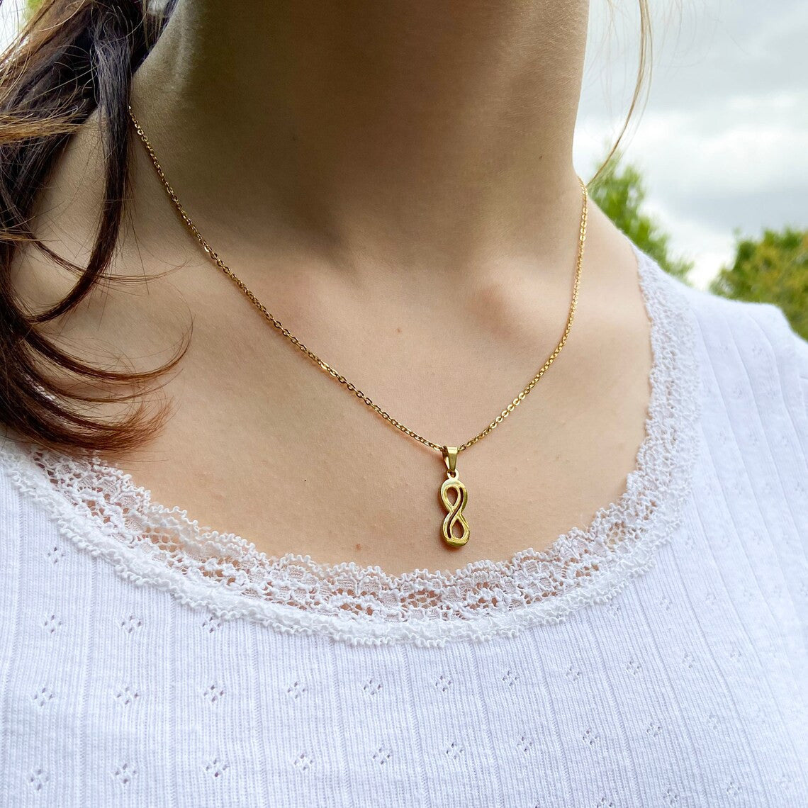 Autistic Awareness Necklace Golden Tone Infinity