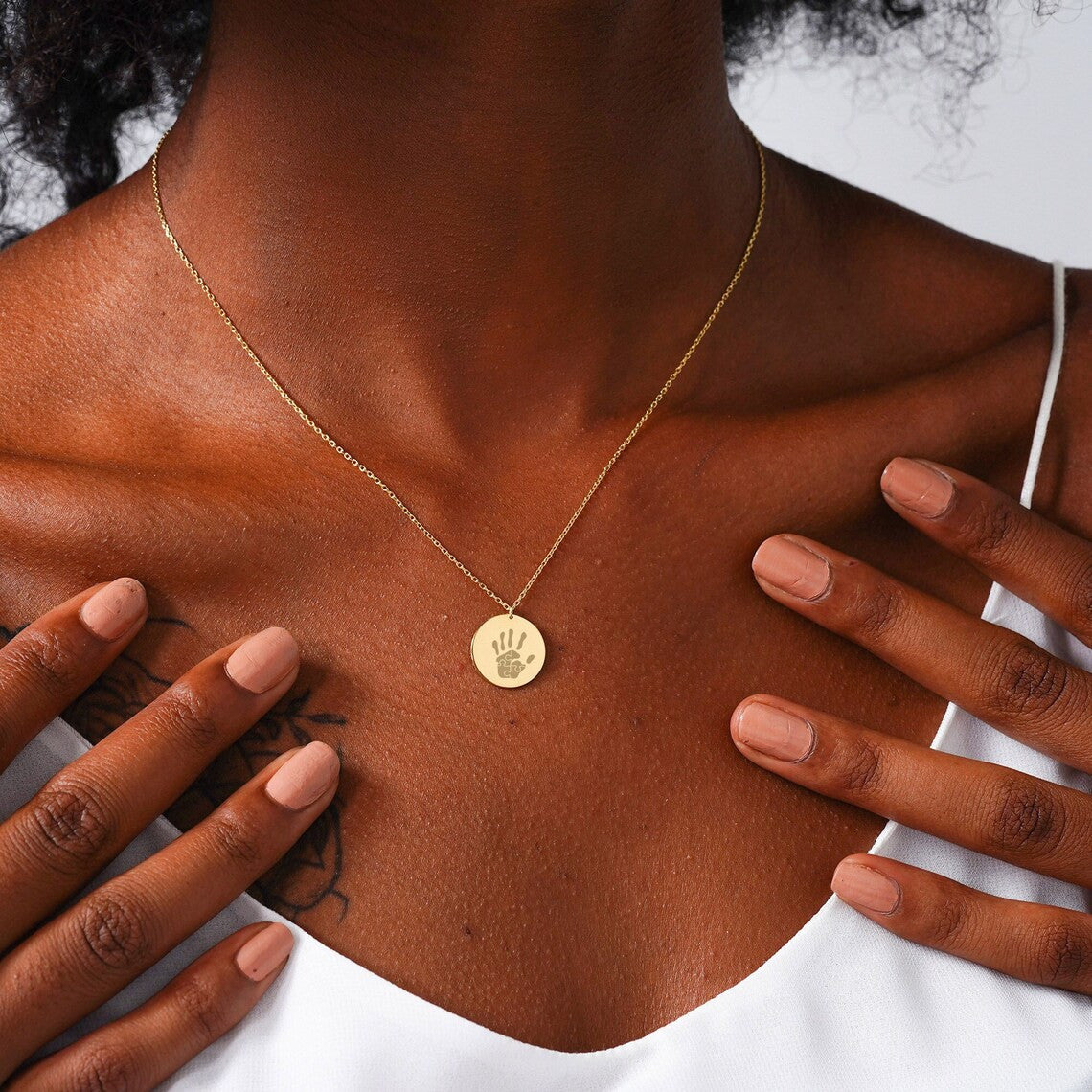 Raise A Hand for Autism Necklace 14K Solid Gold Necklace Autism Support Jewelry Stainless Steel Puzzle Pieces Necklace Autism Awareness Gift