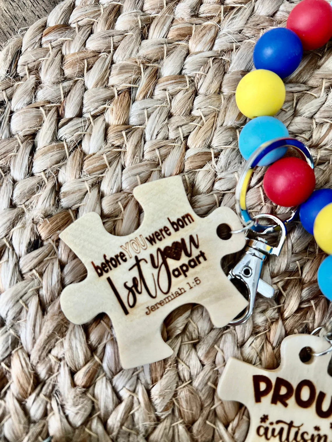 Autism Wristlet Keychain, Proud Autism Mom Keychain, Teacher Keychain, Autism Awareness