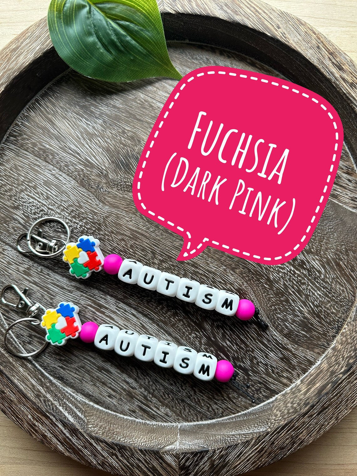 Autism Awareness Keychain, Silicone Beads, Autistic Spectrum