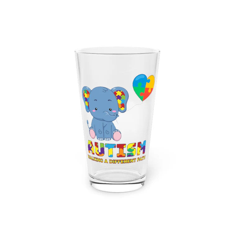 Beer Glass Pint 16oz Novelty Disorders Sympathy Autism Awareness Motivational Humorous Genetic