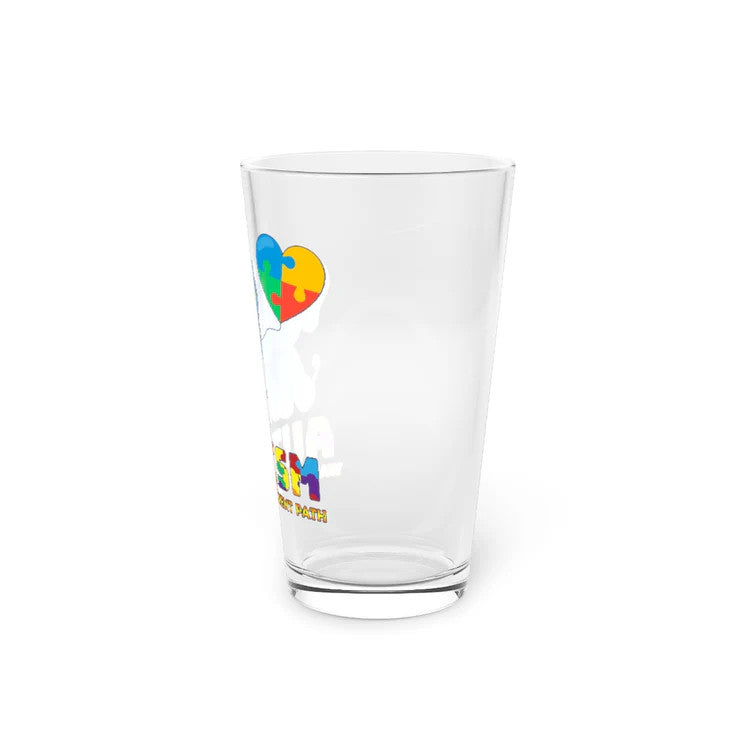 Beer Glass Pint 16oz Novelty Disorders Sympathy Autism Awareness Motivational Humorous Genetic