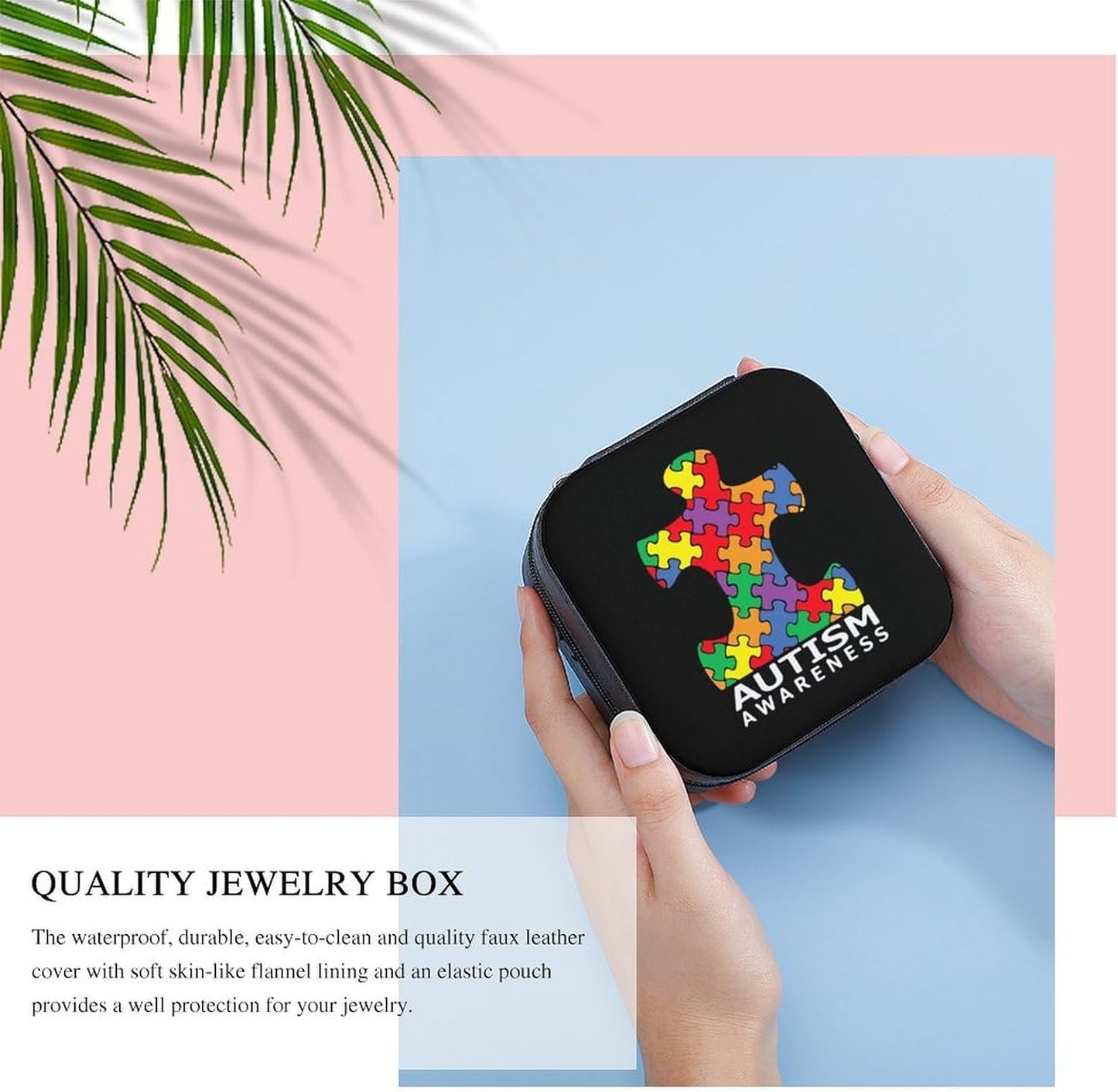 Autism Awareness Puzzle Piece Jewelry Organizer Box