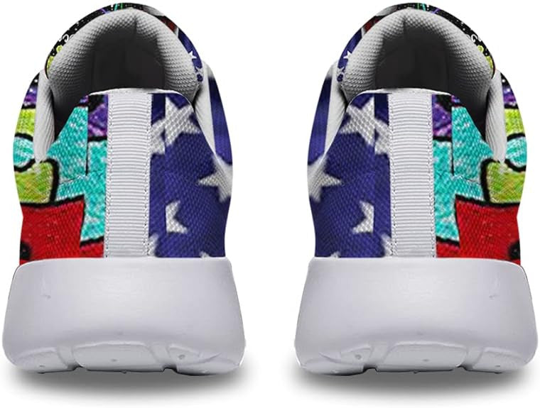 Autism Awareness Accept Understand Love White Flag Lightweight Sneakers