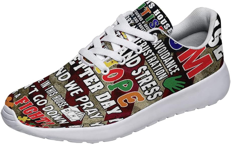 Autism Awareness in This House We Do Autism Lightweight Sneakers