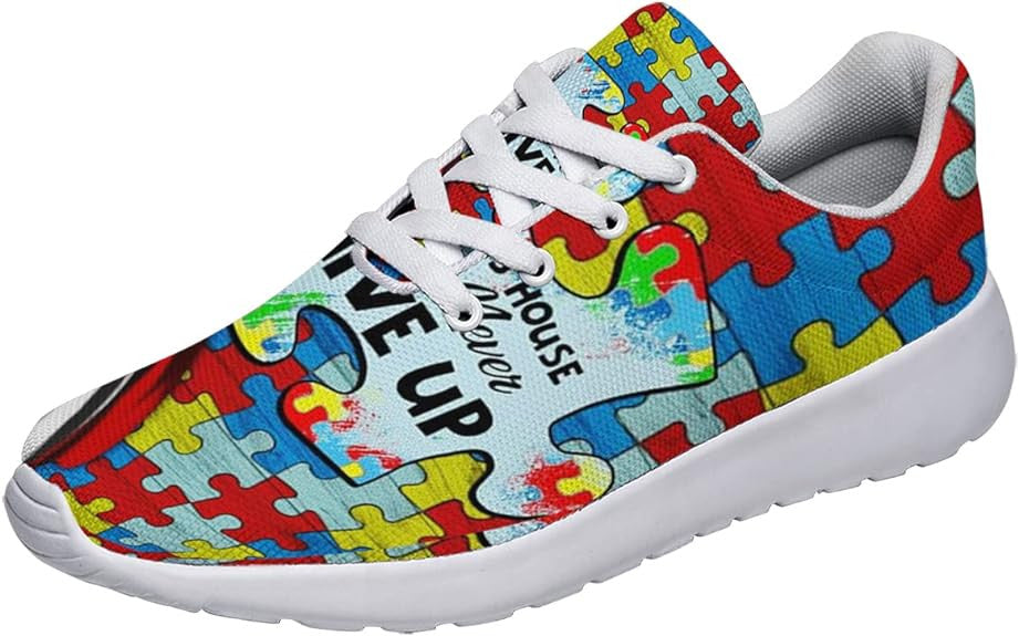 Autism Awareness in This House We We Never Give Up Lightweight Sneakers