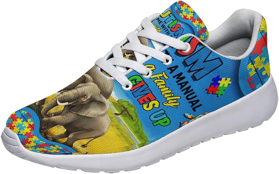 Autism Awareness Elephant Family Lightweight Sneakers