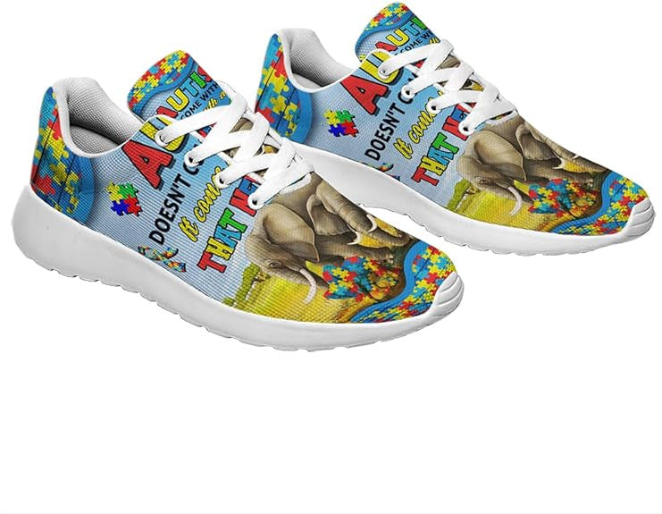 Autism Awareness Elephant Family Lightweight Sneakers