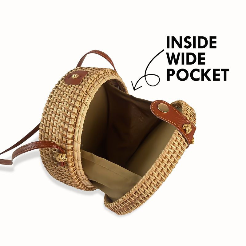 Autism Round Rattan Never Walk Alone Bag