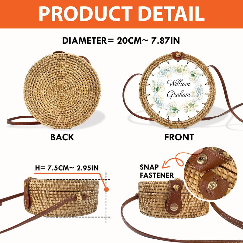 Autism Round Rattan Never Walk Alone Bag