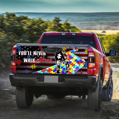 Autism Awareness Never Walk Alone Truck Tailgate Decal Sticker Wrap