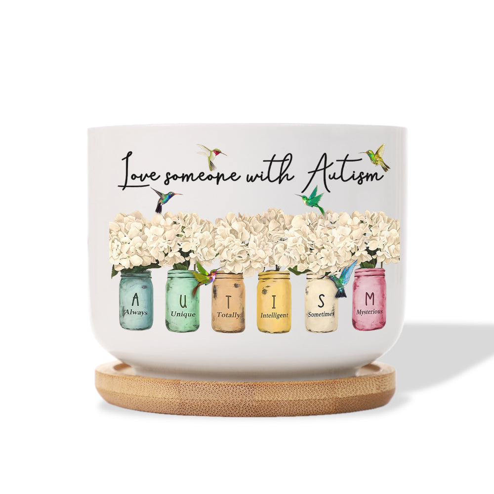 Love Someone With Autism Ceramic Plan Pot