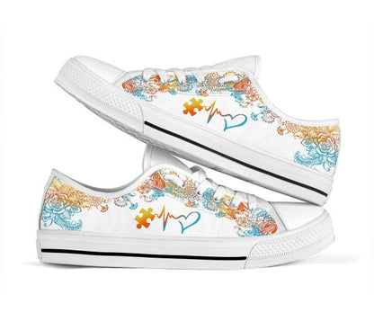 Puzzle Heart Autism Awareness Low Top Shoes Sneaker