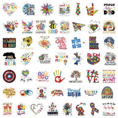 50pcs Autism Stickers Autism Awareness Scrapbook Waterproof Pvc Creative Phone Laptop Diy Car Decal Stickers Kids Toys