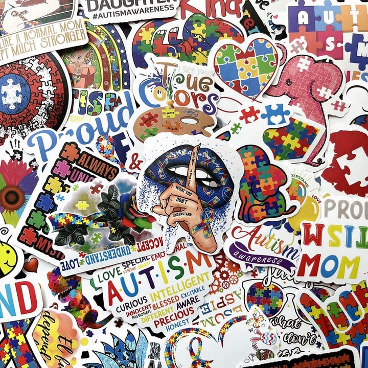 Subtle Autism Sticker 50pcs Autism Stickers Autism Awareness Scrapbook Waterproof Pvc Creati ...