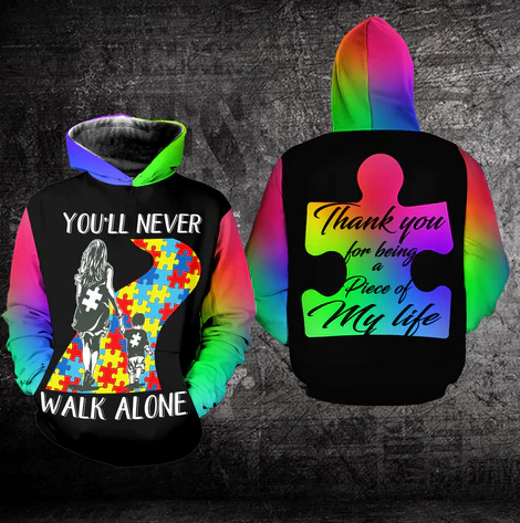 You''ll never walk alone mom & son 3d hoodie