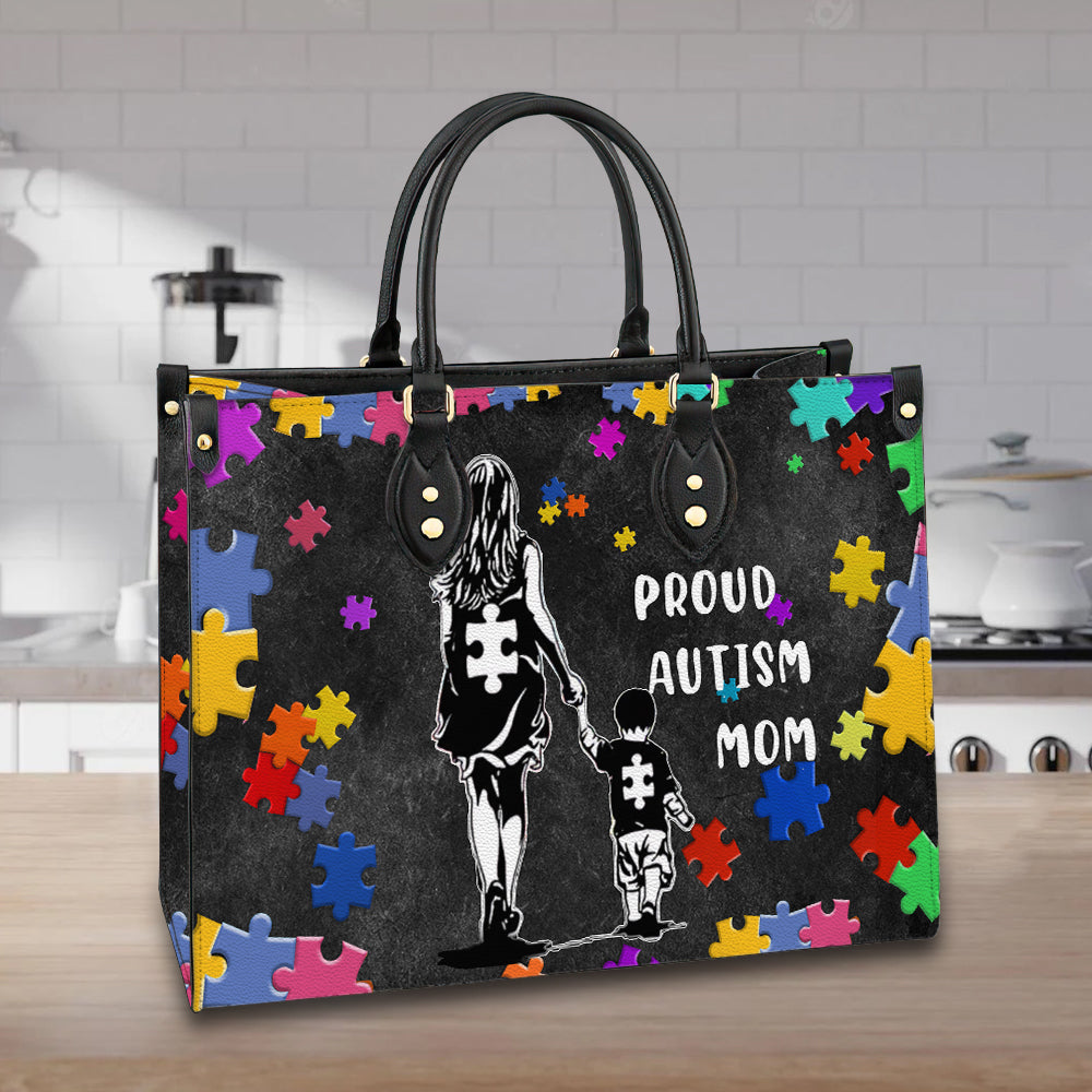 Proud Autism Mom Awareness Purse Tote Bag Handbag