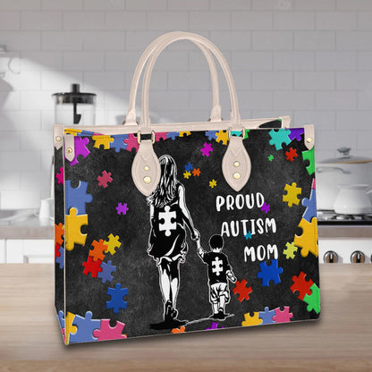 Proud Autism Mom Awareness Purse Tote Bag Handbag