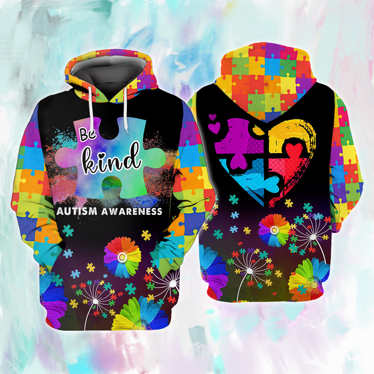 Be Kind Autism Hoodie 3D