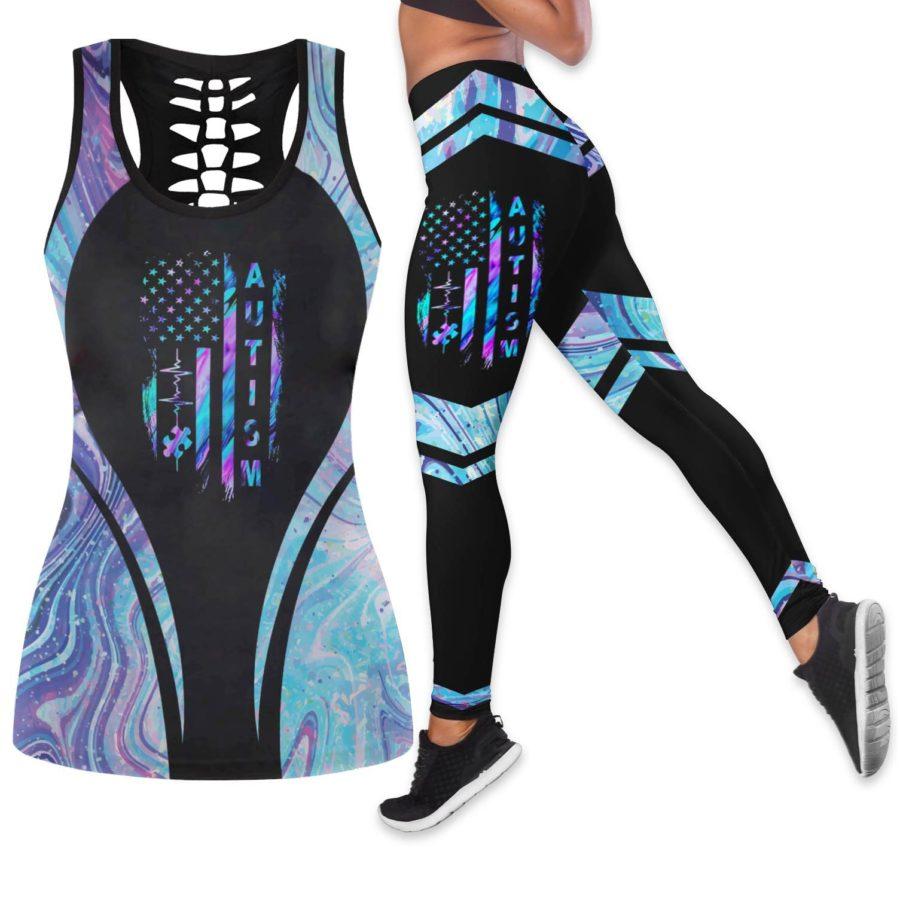 Autism Awareness Autism Leggings and Hollow Tank Top