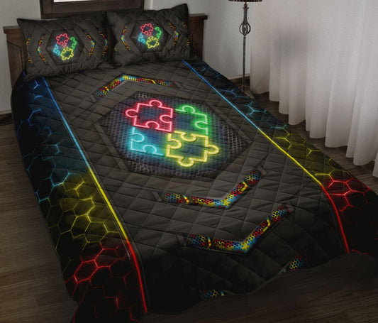 Autism Quilt Bedding Set : Autism Love Love Yourself