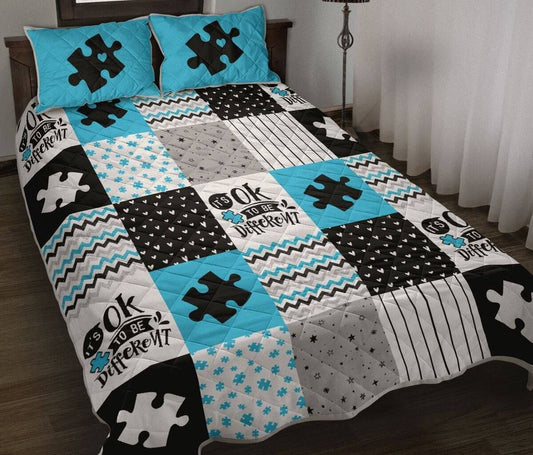 Autism Quilt Bedding Set : Autism It's Okay To Be Difference