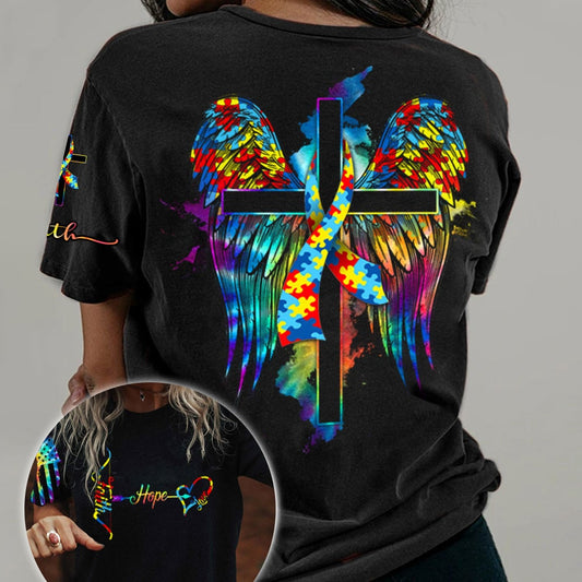 Autism T-Shirt : Faith Hope Love