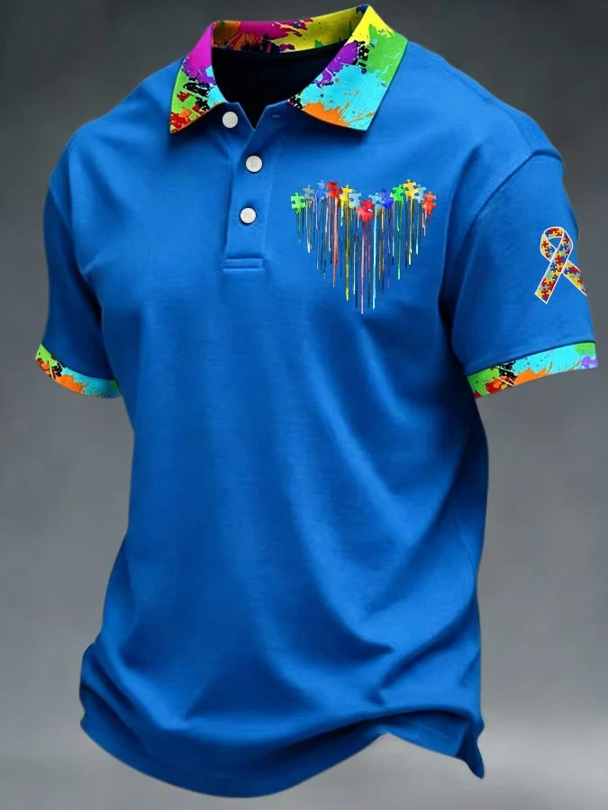 Autism Awareness Merch Piece By Piece Puzzle Polo Shirt