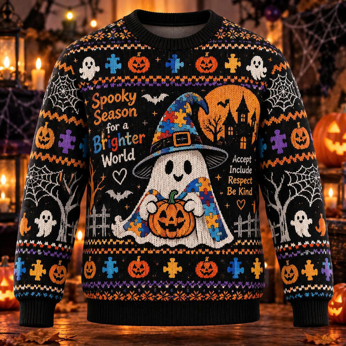 Autism Halloween Ugly Sweater