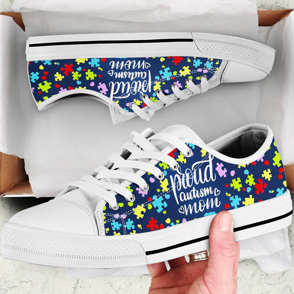 Proud Autism Mom Low Top Shoes Sneakers