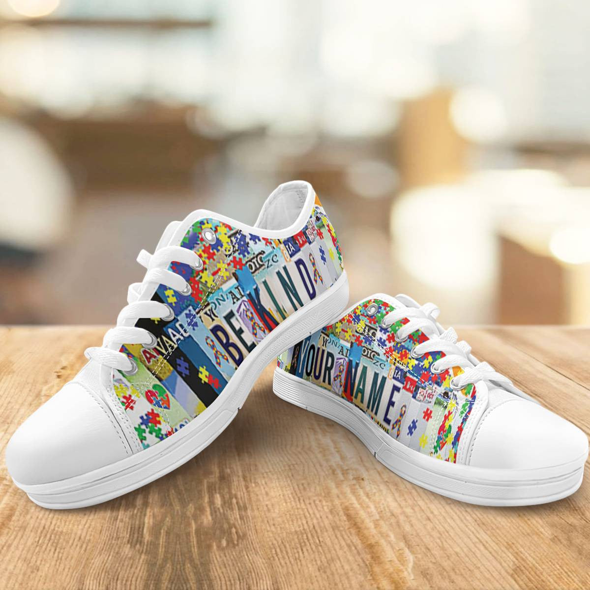 Autism Awareness Be Kind Shoes Sneakers- Personalized Name