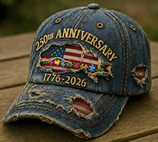 250th Anniversary Us Flag Puzzle Baseball Cap