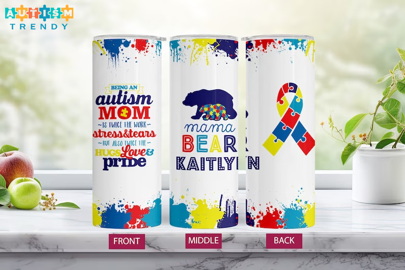 Custom Autism Mom Tumbler, Autism Mom Gift with Heartfelt Message